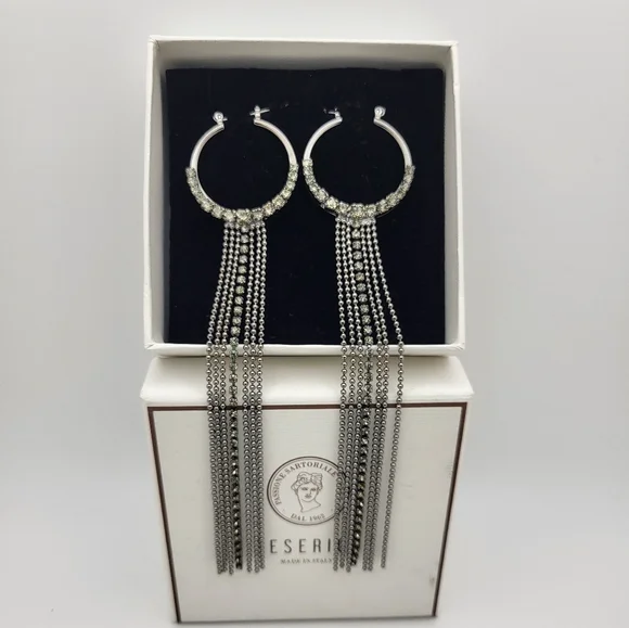 PESERICO Crystal Chandelier Earrings NIB - Picture 3 of 10
